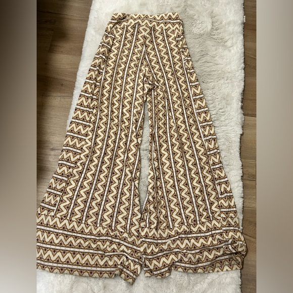 Farm Rio De Janeiro for Anthro.. Boho Striped Wide Leg Stretch Pull On Pants - Picture 3 of 7